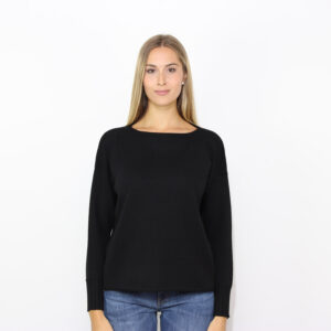 Maglia scollo barca nero