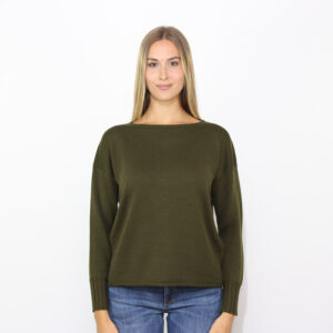 Maglia scollo barca verde militare