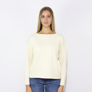 Maglia scollo barca latte