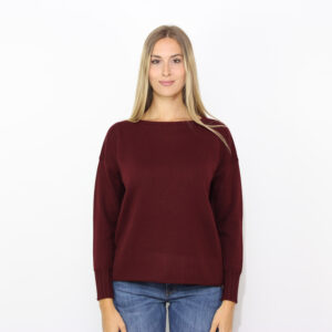 Maglia scollo barca bordeaux