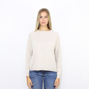Maglia Tesa girocollo over puro cashmere beige