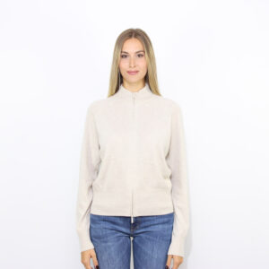 Maglia Lubiana fullzip over puro cashmere beige