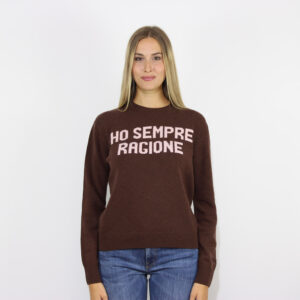 Maglia jacquard ho sempre ragione cacao