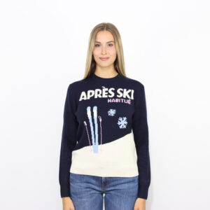 Maglia jacquard après ski habitué blu