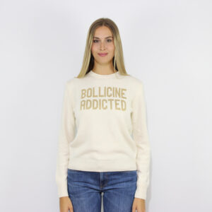 Maglia jacquard bollicine addicted panna