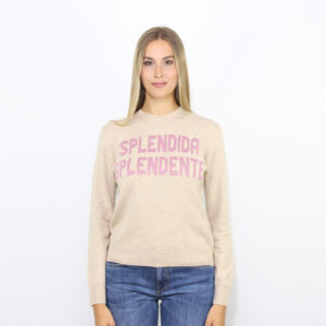 Maglia jacquard splendida splendente beige