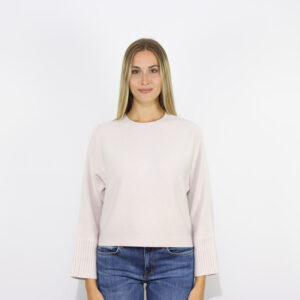 Maglia girocollo kimono misto cashmere stucco