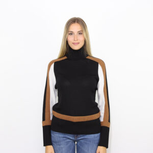 Maglia collo alto graphic block nero