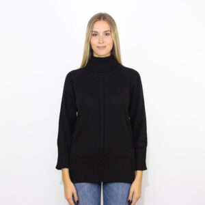 Maglia collo alto con calature nera