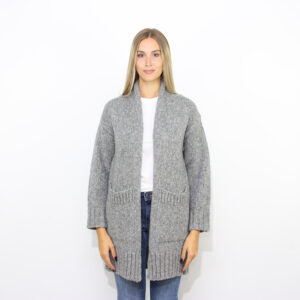 Cardigan lungo soft and shiny grigio