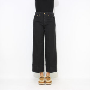 Jeans wide leg Ruby in bull stretch nero