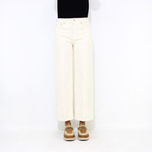 Jeans wide leg Ruby in bull stretch avorio