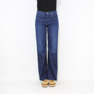 Jeans wide leg Jacklin in denim stretch lavaggio scuro pulito