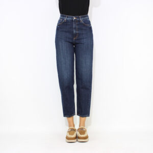 Jeans loose Bessie in denim fisso lavaggio scuro pulito