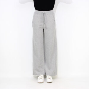 Pantalone wide leg in felpa garzata grigio