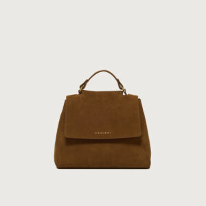 Borsa Sveva Nabucco piccola in pelle nabuk con tracolla sella