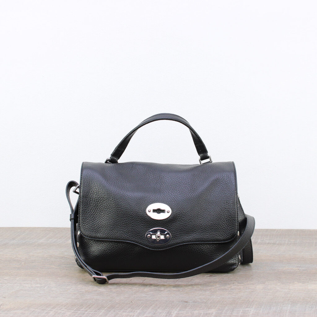 Postina® Daily Small in pelle martellata nero