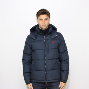 Piumino Gorham opaco con cappuccio staccabile blu navy