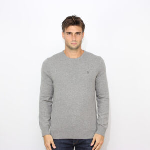 Maglia girocollo in lana fawn grey heather