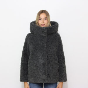 Piumino Lamb hybrid hood wom Jkt forest green