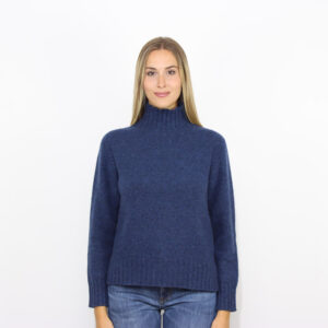 Lupetto filato bottonato cashmere blu