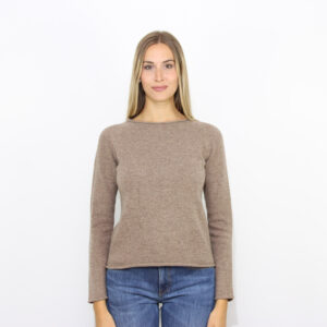 Maglia scollo barca greige