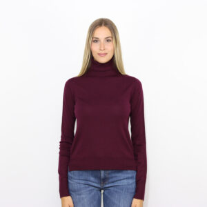 Maglia collo alto lana sangria