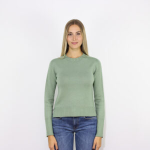 Maglia girocollo lana salvia