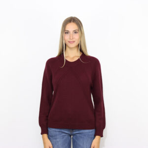 Maglia girocollo lana sangria
