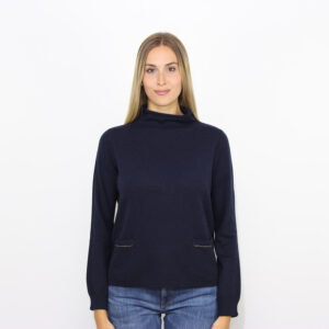 Lupetto taschini con passamaneria blu navy