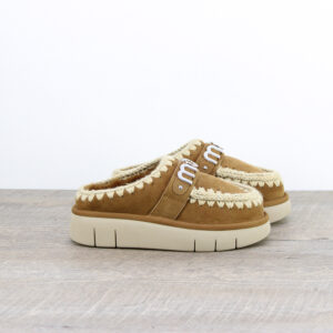 Bounce clog metal logo cognac