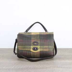 Postina® Scozzese Small in pelle stampata green prunno