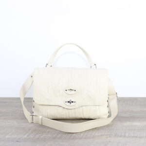 Postina® Plissè Small in pelle plissettata white calino