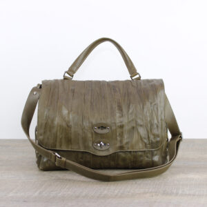 Postina® Plissè Medium in pelle plissettata green cacciatore