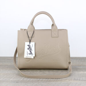 Borsa Vanity bag large in pelle martellata nocciola