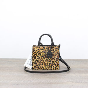 Shop bag Mini in pelle e cavallino leopardato