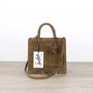 Shop bag Midi in pelle scamosciata marrone