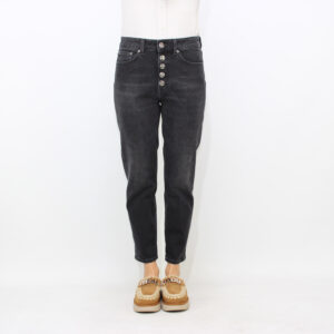 Jeans loose Koons in denim stretch lavaggio nero pulito