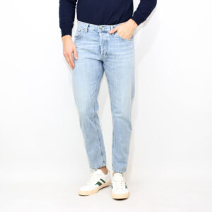 Jeans Brighton carrot in denim fisso riciclato lavaggio vintage chiaro pulito