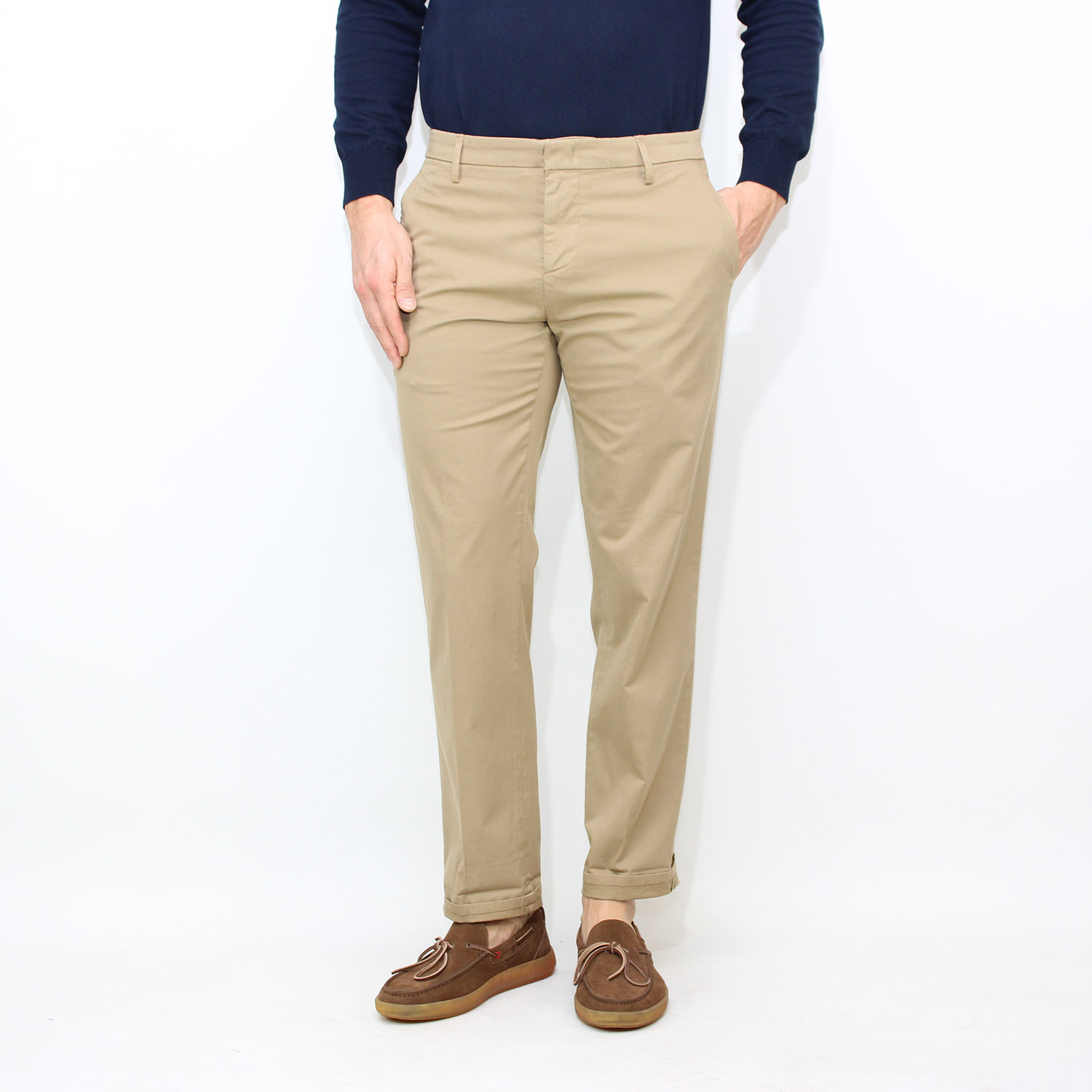 Pantalone Gaubert Relax in gabardina leggera noce