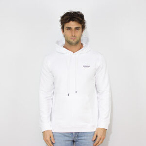 Felpa con cappuccio regular stampa logo bianco