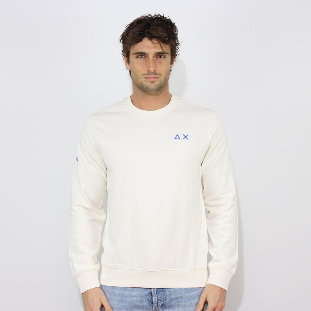 Felpa girocollo Sun68 fluo bianco
