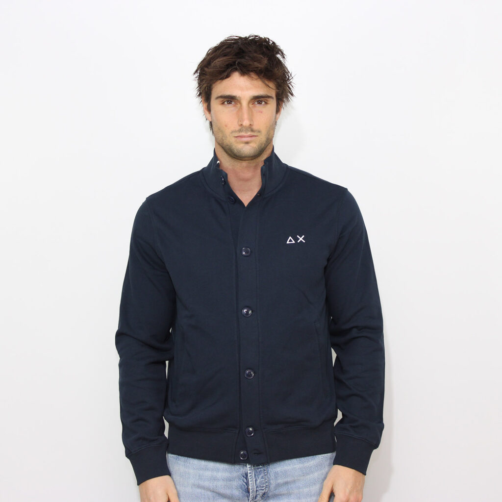 Cardigan in felpa blu navy
