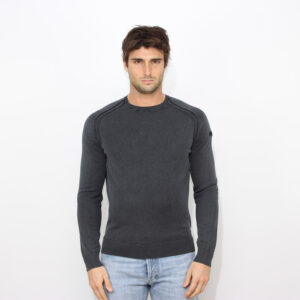 Maglia techno wash round 14 knit blue black