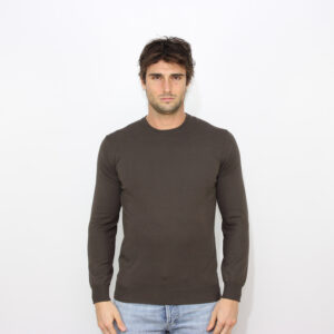 Maglia girocollo in cotone moro