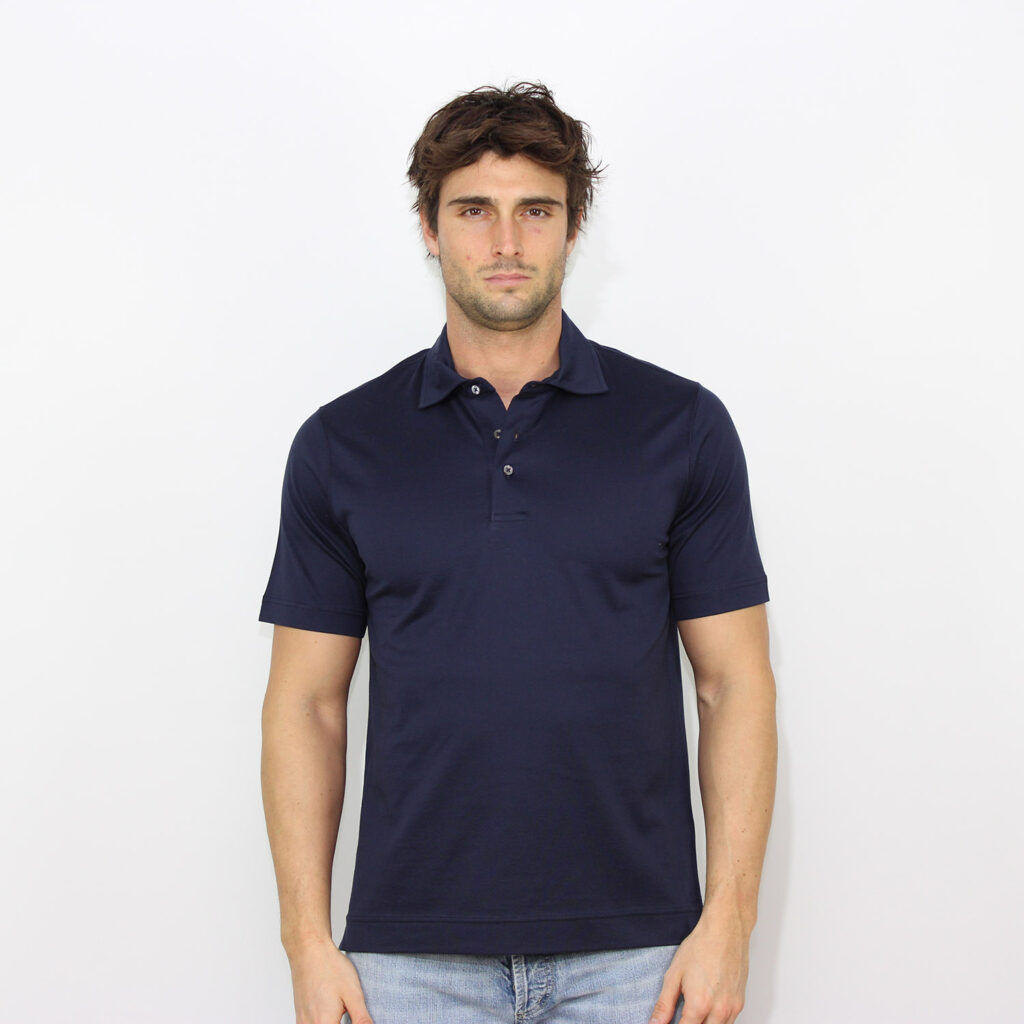 Polo in jersey mercerizzato blu