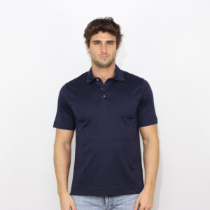 Polo in jersey mercerizzato blu