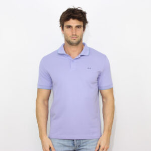 Polo small stripes on collar elasticizzata lilla