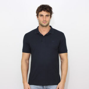 Polo jersey slub blu navy