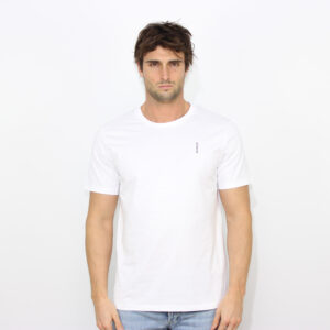 T-shirt regular in jersey stampa logo verticale bianco